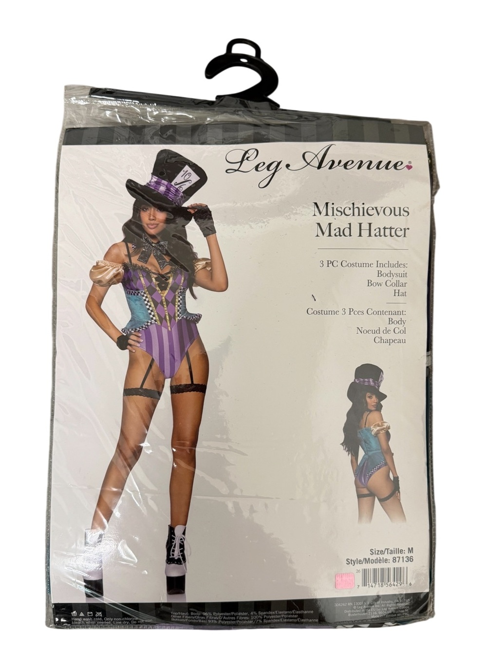 Mischievous Mad Hatter Costume Includes Gloves